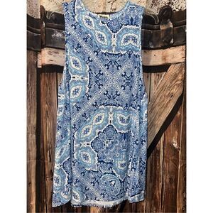Show Me Your Mumu Garrett Tank Mini Dress in Blue Paisley size Medium